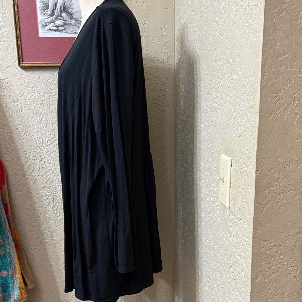J. Jill Elegant Black Open-Front Cardigan - Picture 3 of 4